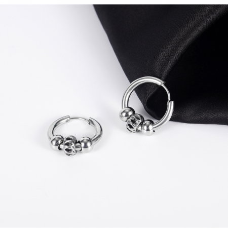 Cercei inox rotunzi Hip Hop [9]