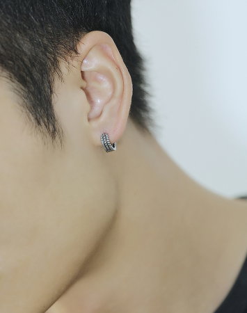 Cercei inox rotunzi Hip Hop [2]