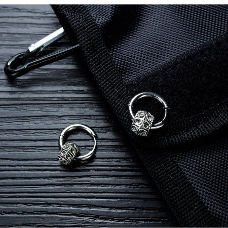 Cercei inox rotunzi Hip Hop [8]