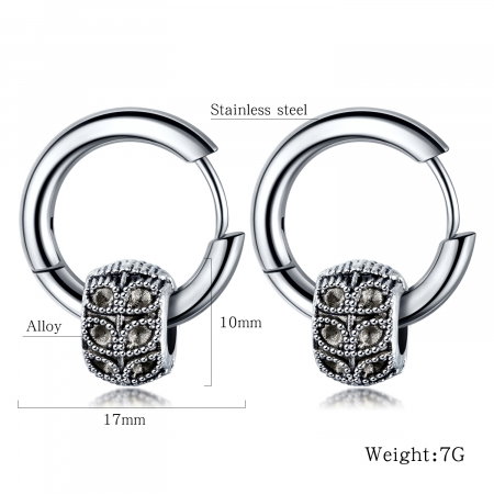 Cercei inox rotunzi Hip Hop [5]