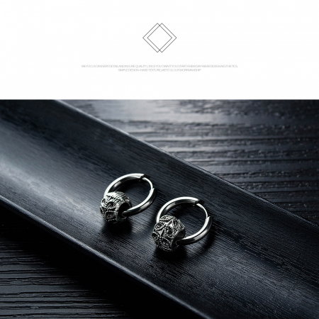 Cercei inox rotunzi Hip Hop [7]