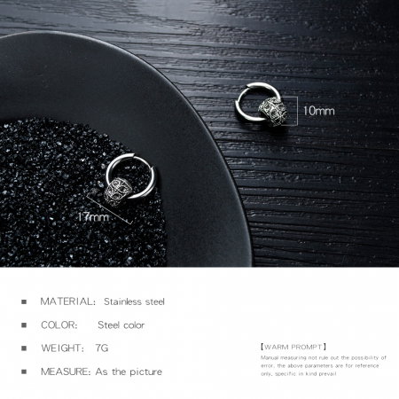 Cercei inox rotunzi Hip Hop [11]