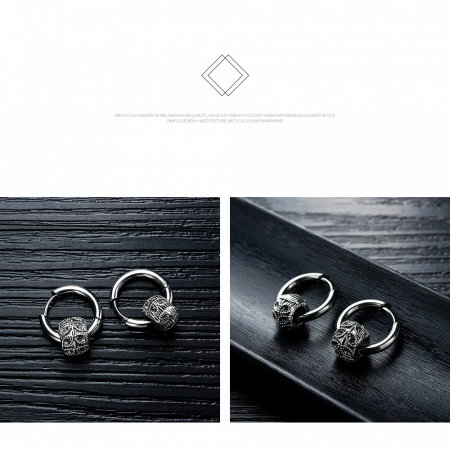 Cercei inox rotunzi Hip Hop [10]