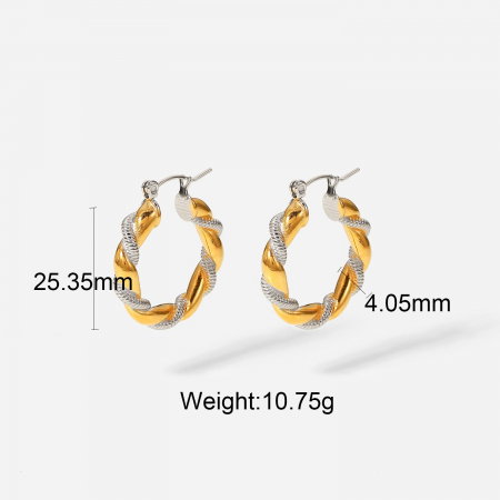 Cercei  inox rotunzi in 2 culori [3]