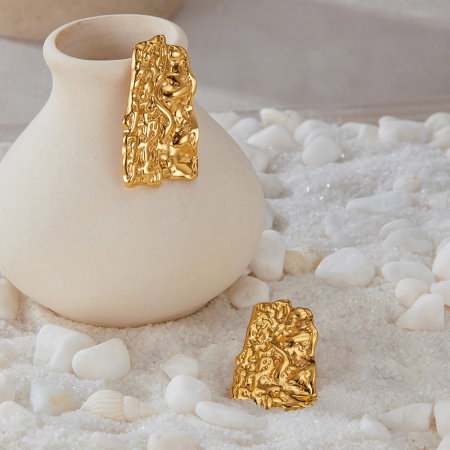 Cercei inox scoarta de copac [2]