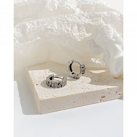 Cercei inox scoarta de copac [2]