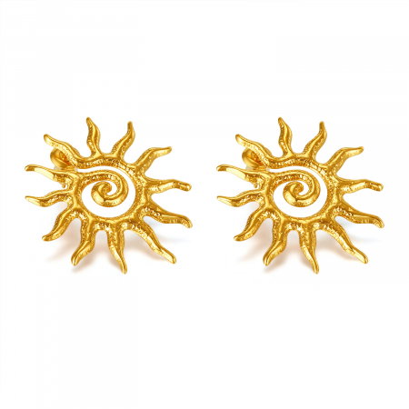 Cercei inox spirala soarelui