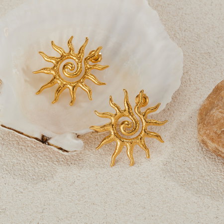 Cercei inox spirala soarelui [4]