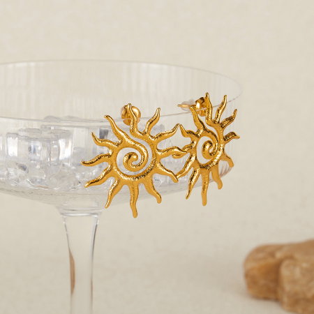 Cercei inox spirala soarelui [2]