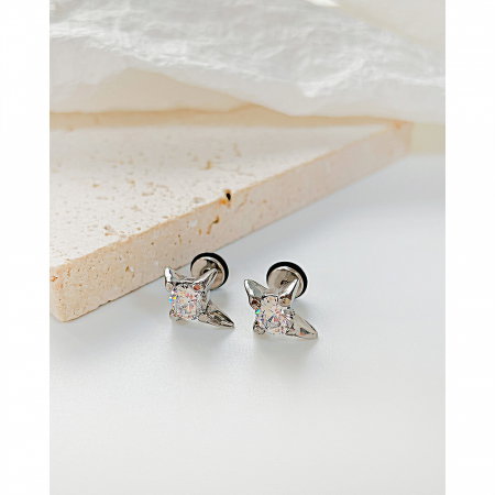 Cercei inox stelute cu zirconiu [2]