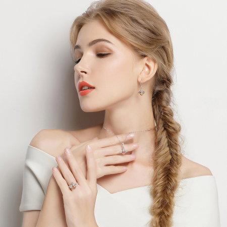 Cercei lungi din argint 925 cu albinute si zirconii - Be Nature EST0009 [7]