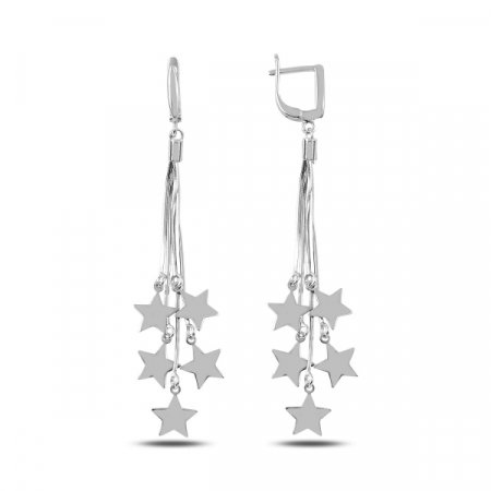 Cercei lungi din argint cu stelute  - ETU0148 [0]