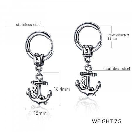 Cercei lungi din inox cu Ancore [2]