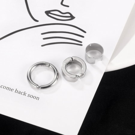 Set 3 cercei rotunzi din inox [5]