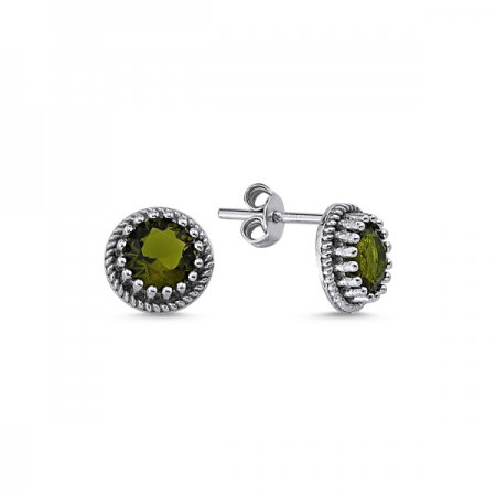 Cercei argint 925 cu zirconii verzi olive - Be Elegant ETU0096 [0]