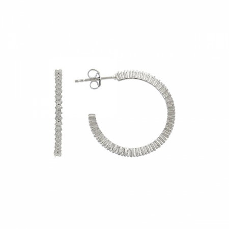 Cercei rotunzi argint 925 cu zirconii albe - Be Elegant ETU0058 [0]