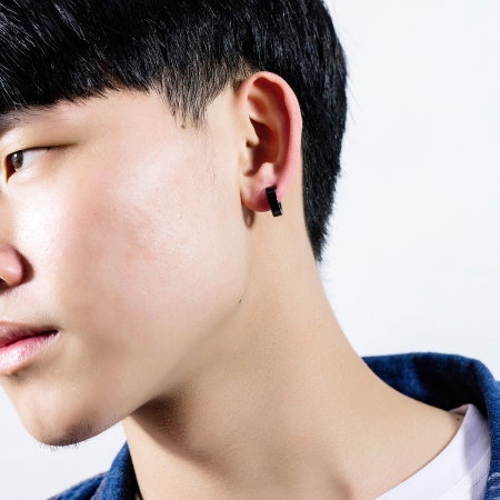 Cercei rotunzi clips din inox negru [1]