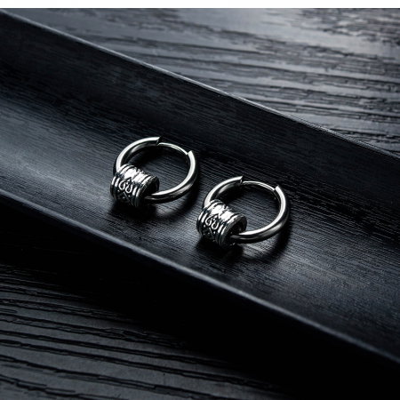 Cercei inox rotunzi Hip Hop [4]