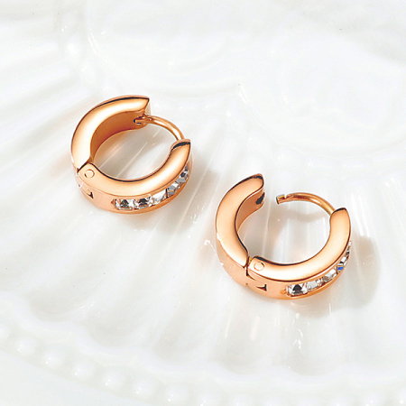 Cercei rotunzi otel inox cu zirconii [2]