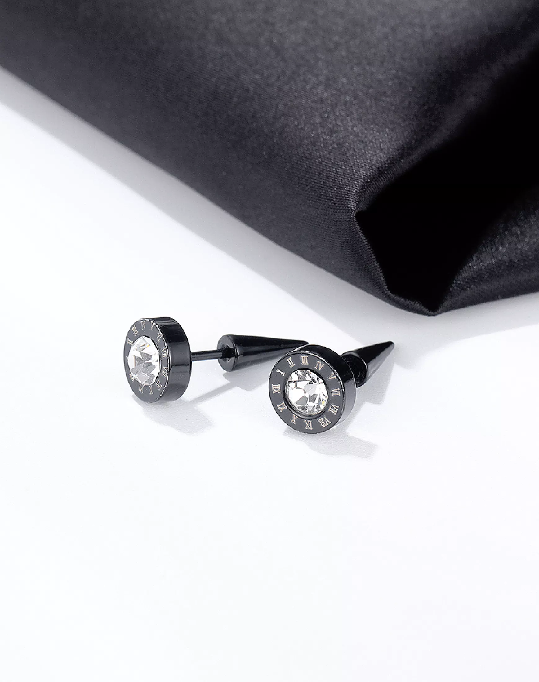 Cercei rotunzi din inox cu zirconii [4]