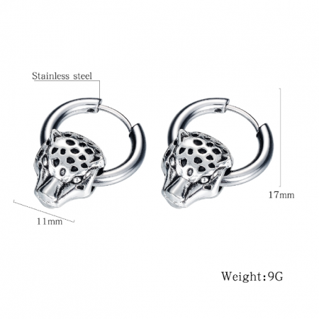 Cercei rotunzi otel inox leopard [2]