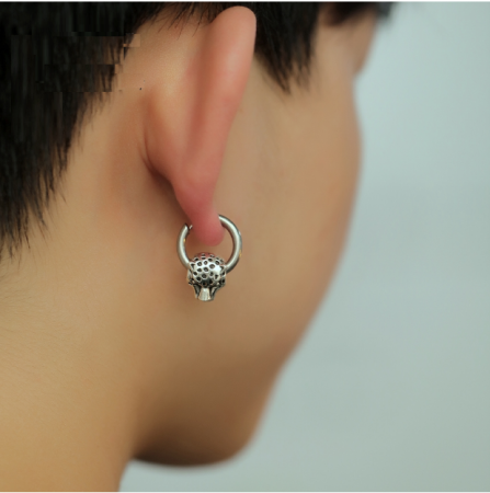 Cercei rotunzi otel inox leopard [1]