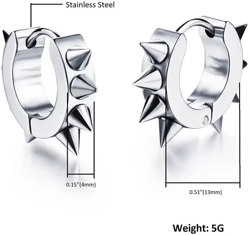 Cercei rotunzi Punk din inox [2]