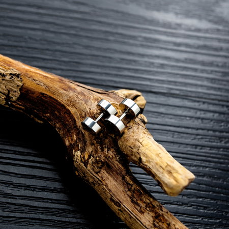 Cercei rotunzi din inox, cu cifre romana [3]