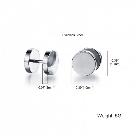 Cercei rotunzi simpli din inox negru [2]