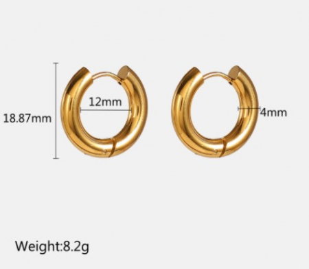 Cercei rotunzi simpli din otel inox [4]