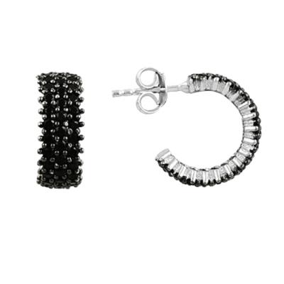 Cercei semiluna din argint 925 Eternity cu zirconii negre [0]