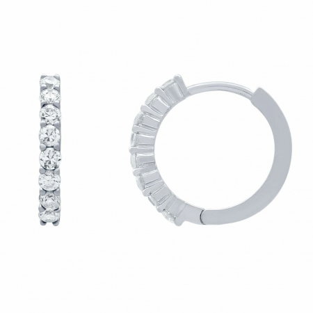 Cercei rotunzi din argint 925 rodinat, cu zirconii [1]