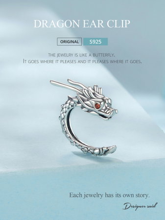 Cercel argint clip cu Dragon [14]