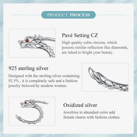 Cercel argint clip cu Dragon [12]