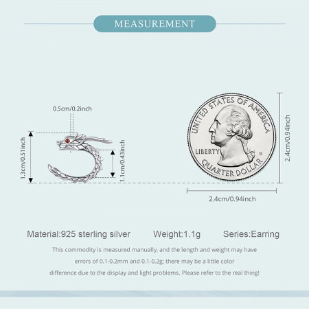 Cercel argint clip cu Dragon [11]