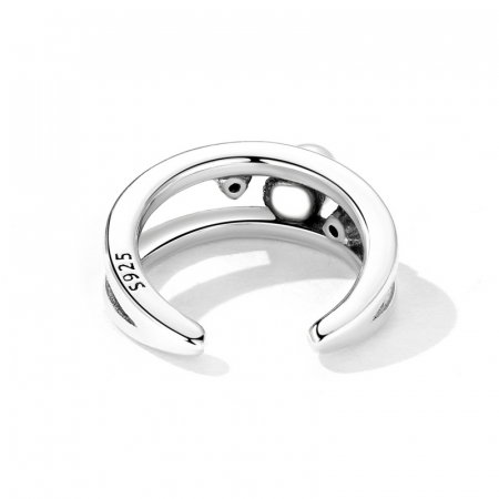 Cercel argint ear cuff pisicuta cu perla si zirconii, peste ureche [3]