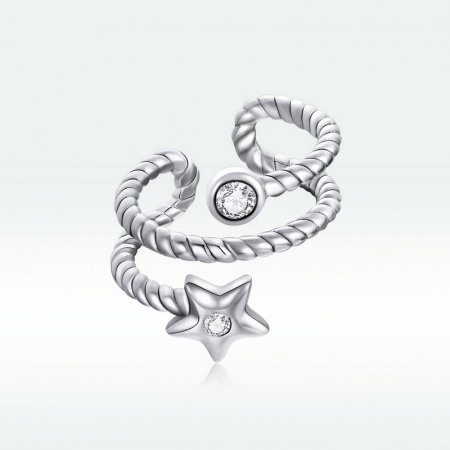 Cercel argint ear cuff cu steluta, pe ureche [5]