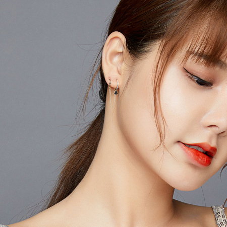 Cercel argint lant cu steluta si zirconii [1]