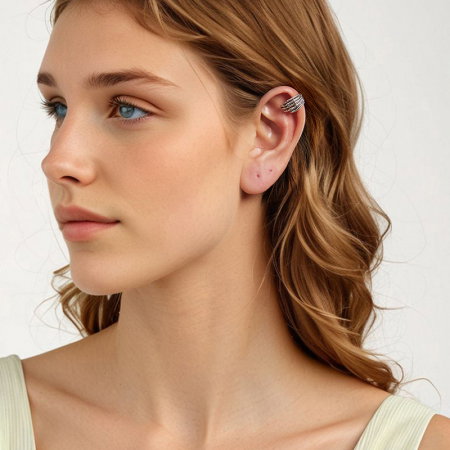 Cercel argint mana schelet [5]