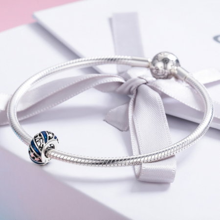 Charm argint 925 albastru cu stelute argintii - Be Nature PST0123 [3]