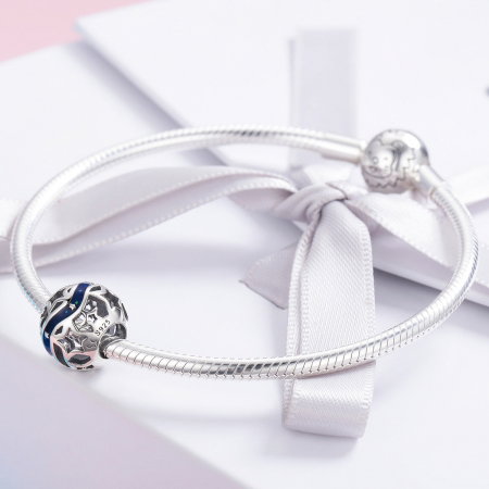 Charm argint 925 albastru cu stelute argintii - Be Nature PST0125 [3]