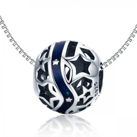 Charm argint 925 albastru cu stelute argintii - Be Nature PST0125 [6]