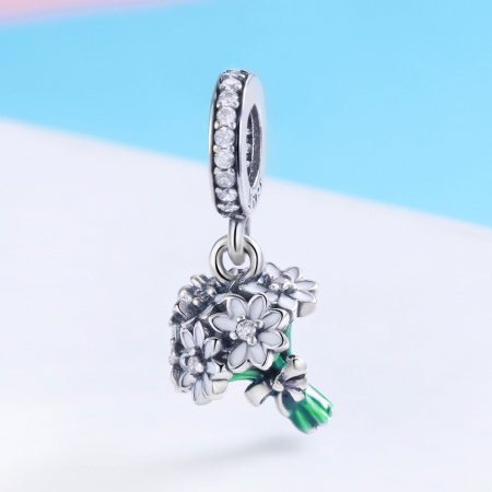 Charm argint 925 buchet de floricele cu zirconii albe - Be Nature PST0140 [1]