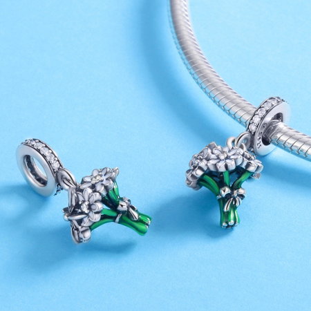 Charm argint 925 buchet de floricele cu zirconii albe - Be Nature PST0140 [3]