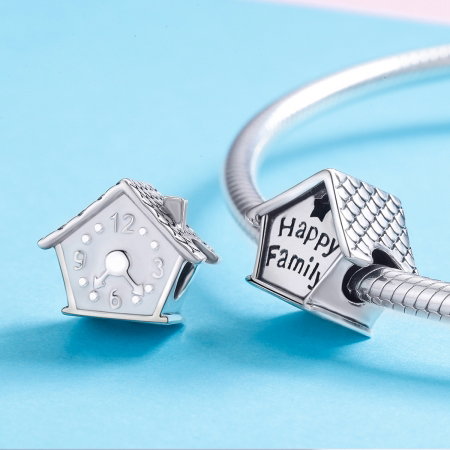 Charm argint 925 casutaHappy Family cu steluta decupata PST0132 [3]