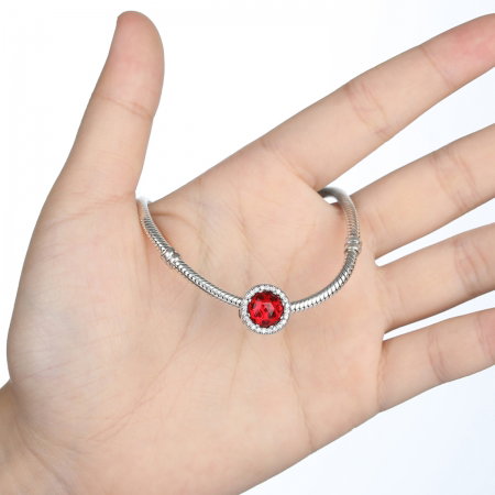Charm argint 925 cristal rosu cu zirconii albe - Be Elegant PST0039 [2]