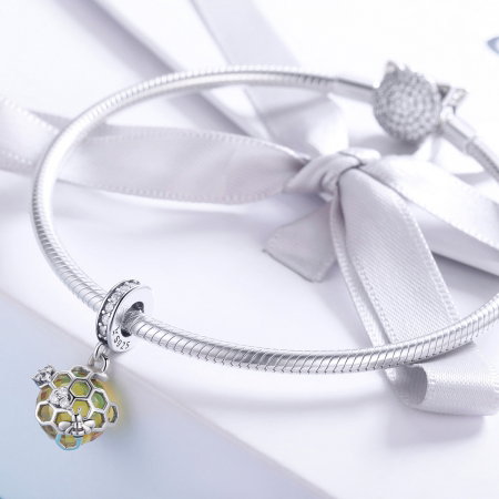 Charm argint 925 cu albinuta, fagure si zirconii - Be Nature PST0148 [2]