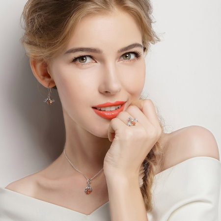 Charm argint 925 cu albinuta si zirconii - Be Nature PST0056 [8]