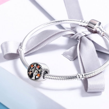 Charm argint 925 cu copacul vietii si zirconii colorate - Be Nature  PST0104 [2]