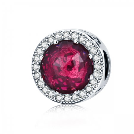 Charm argint 925 cu cristal rubin si zirconii albe - Be Elegant PST0078 [0]